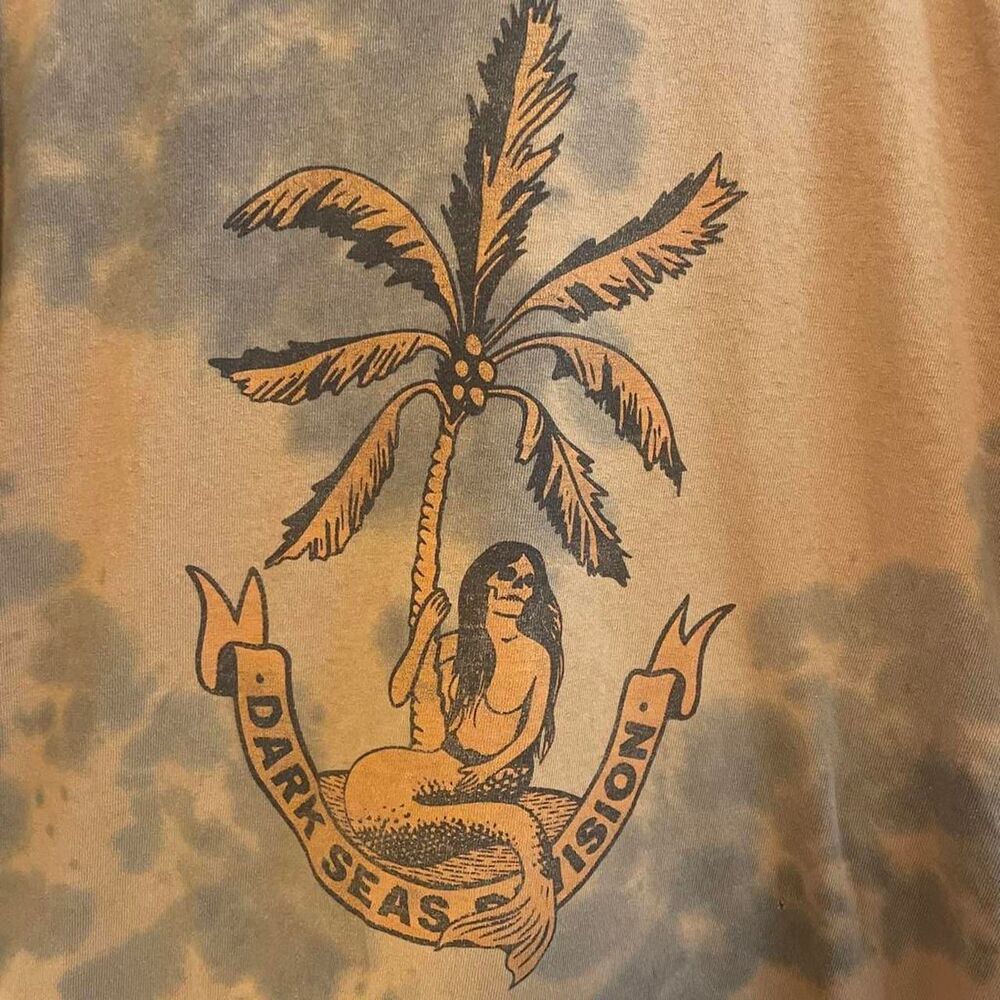 Dark Seas Vision tie-dye shirt with graphic of a mermaid